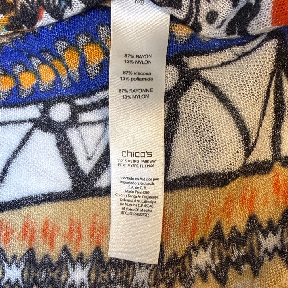 Chico's Multicolor Bohemian, Patchwork Open Front… - image 4